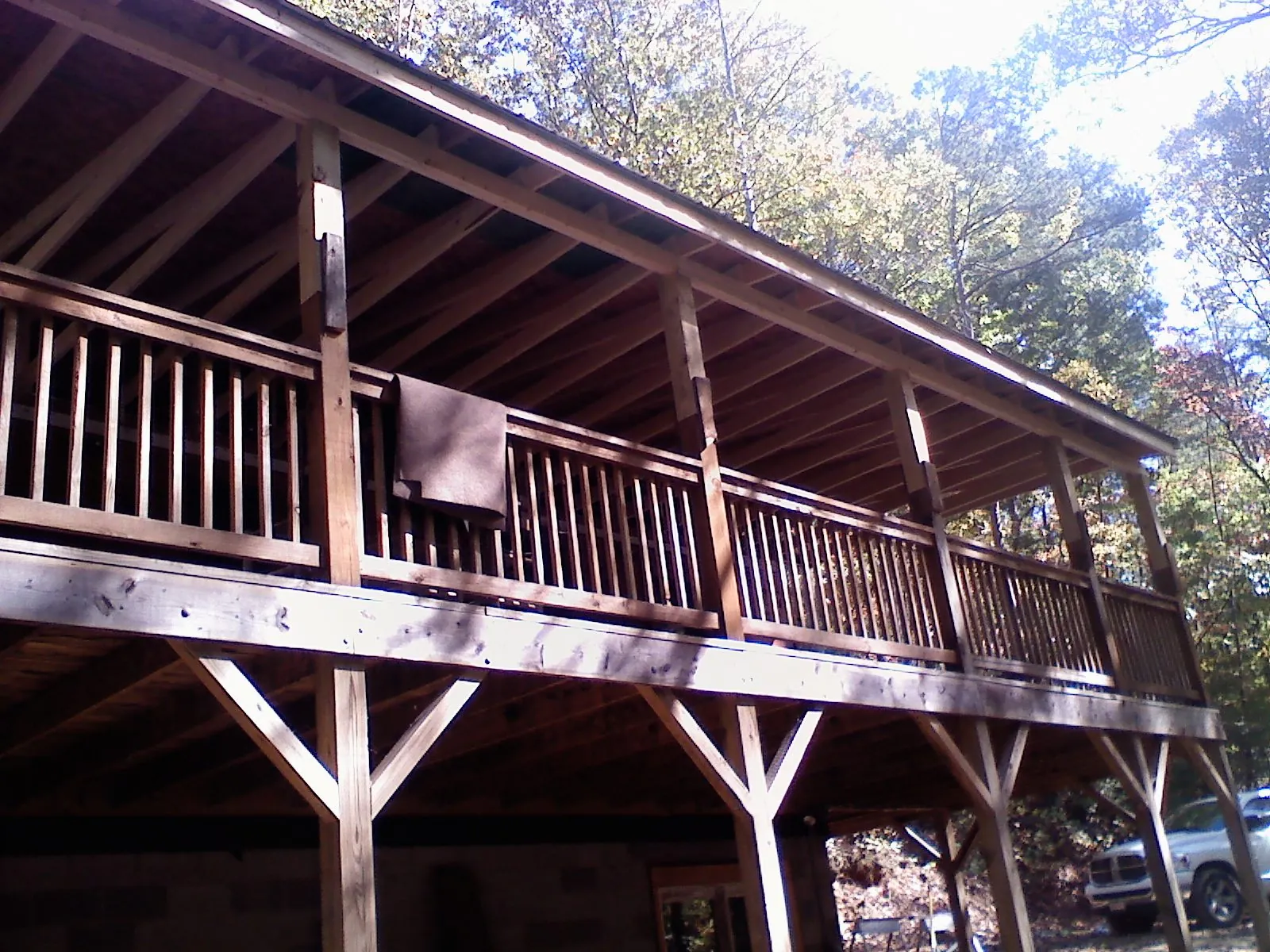 Timber framing under a new elevated porch and deck — Roof Leak Repair in Wilbraham by Roofing Brothers
